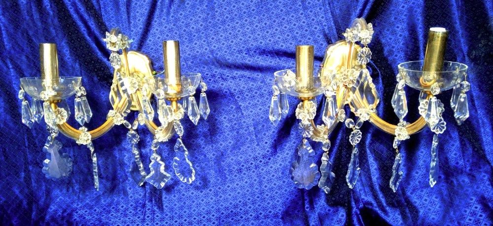 Par Apliques Cristal 2 Lâmpadas