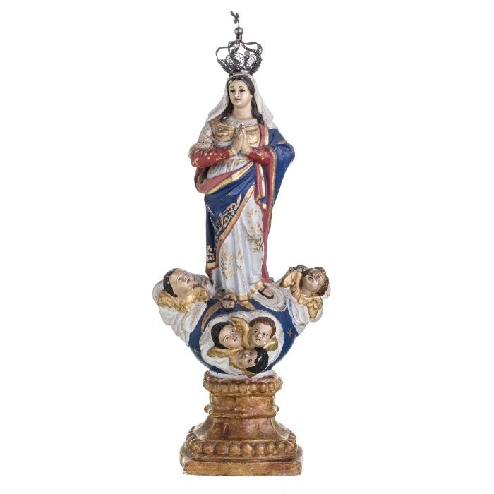 Nossa Senhora Conceição Barro Policromado