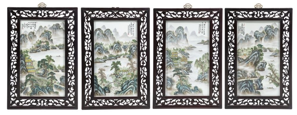 4 Placas Suspensão Porcelana Chinesas