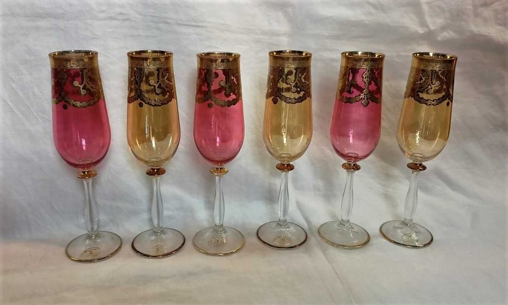 Conjunto 12 Flutes Cristal Coloridos