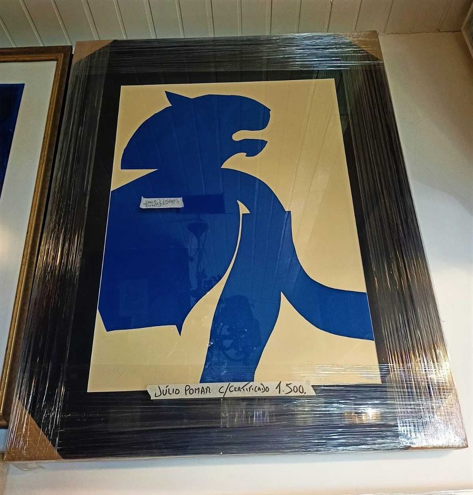 Serigrafia Júlio Pomar Tigre Azul