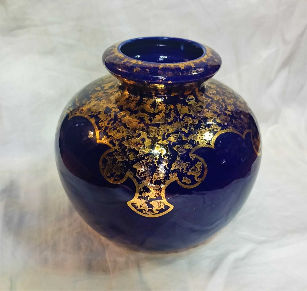 Pote Azul Cobalto Dourado Sacavém