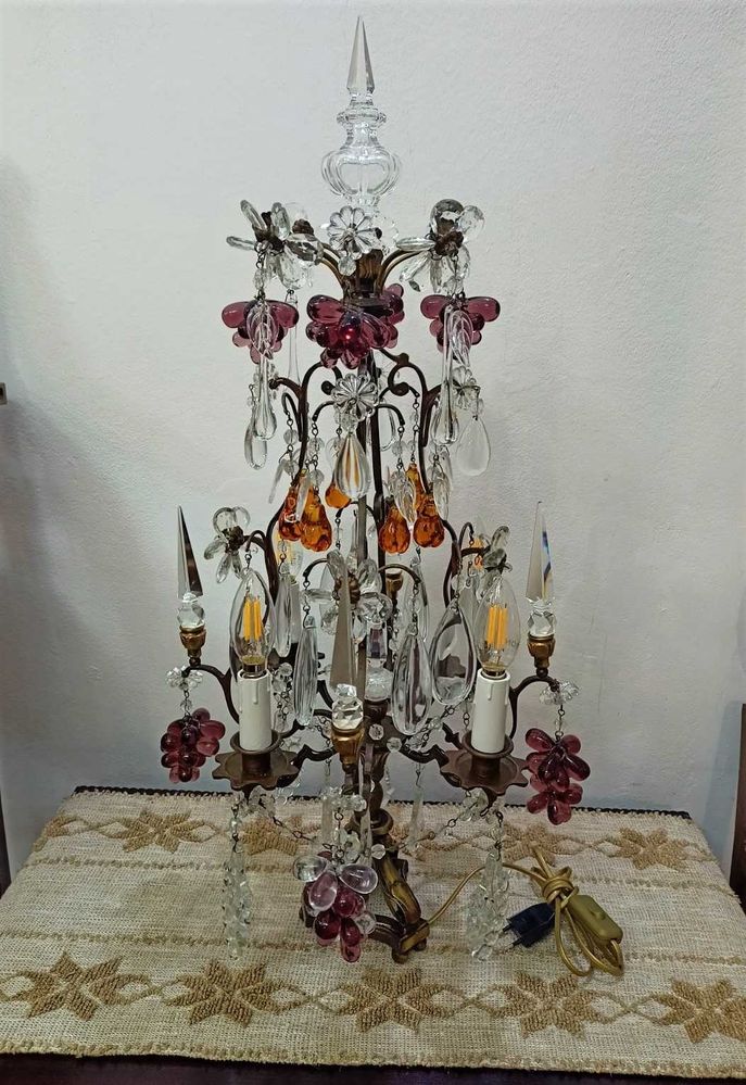 Candelabro Vidro Cristal Eletrificado