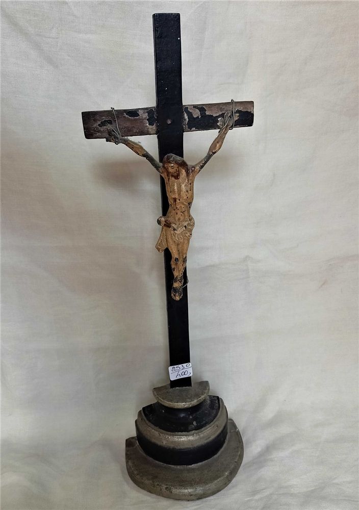 Crucifixo Madeira Policromada Séc XVIII XIX
