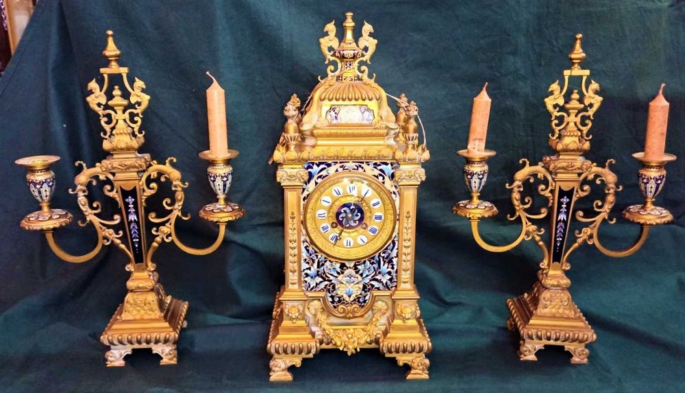 Garniture Cloisonné Francês XIX