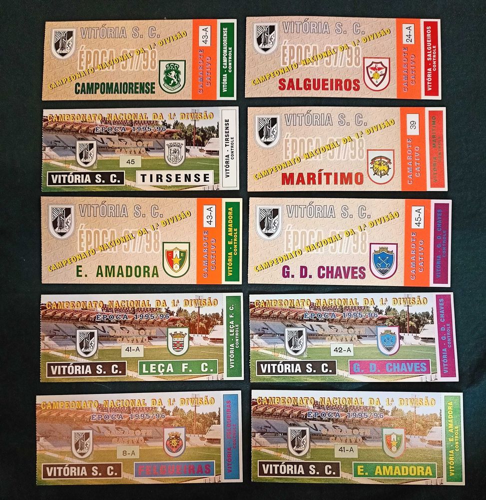 Lote Bilhetes Futebol VSC anos 90