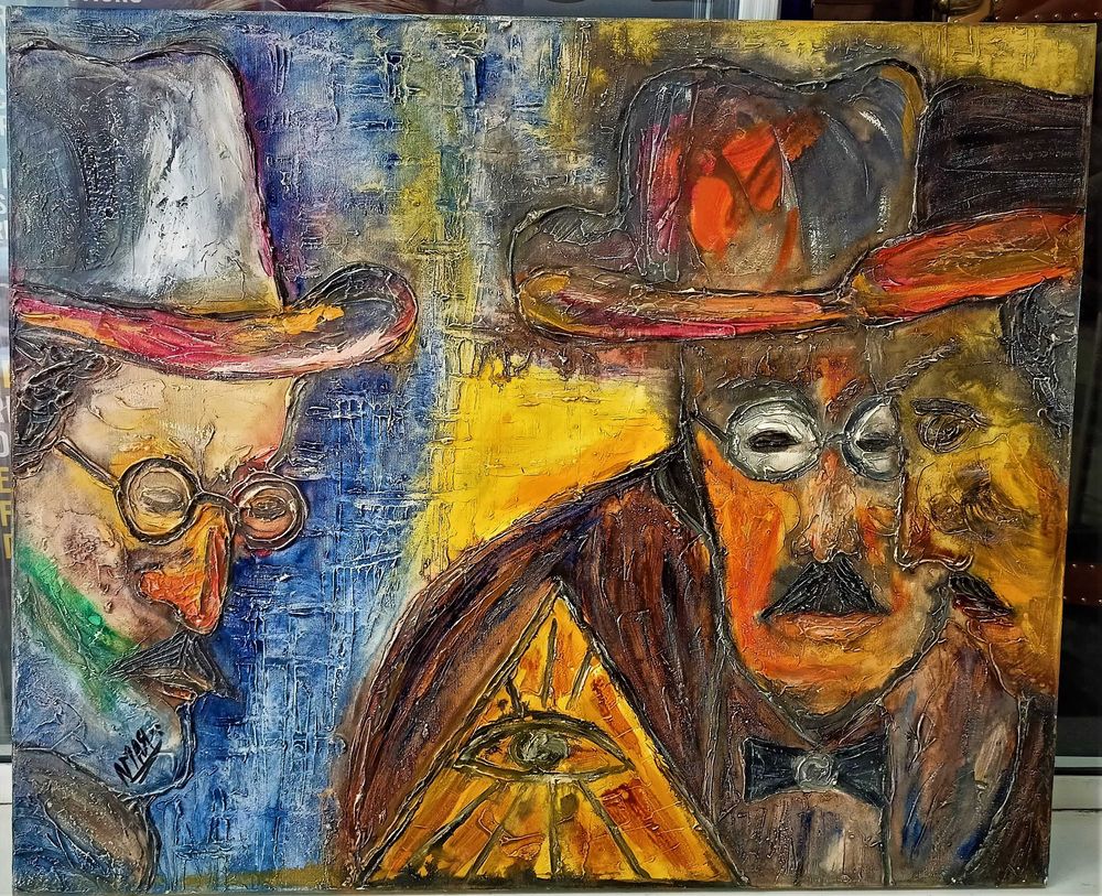 Quadro  Óleo Fernando Pessoa