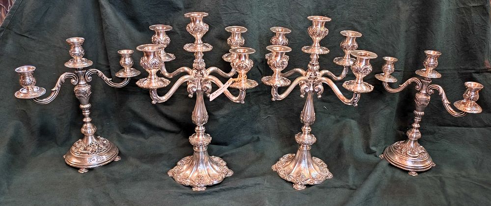 Pares Candelabros Prata