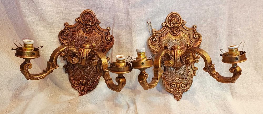 Par Apliques Bronze 2 Lâmpadas