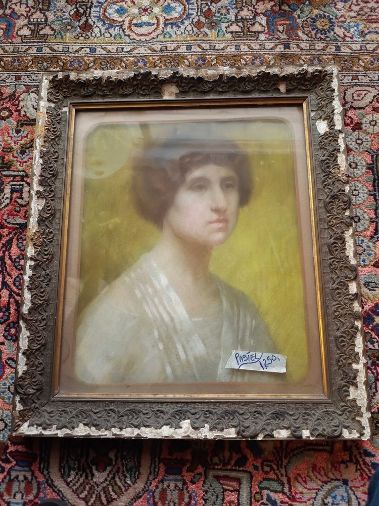 Quadro Retrato Mulher Pastel