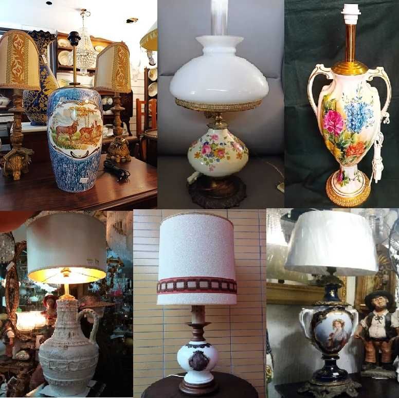 Candeeiros Mesa Cerâmica Porcelana 1 Lâmpada