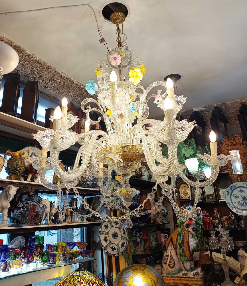 Lustre Grande Dimensão Veneziano Vidro Murano