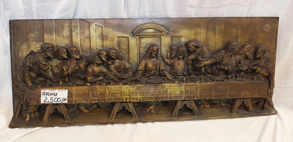 Placa Escultura Última Ceia Bronze