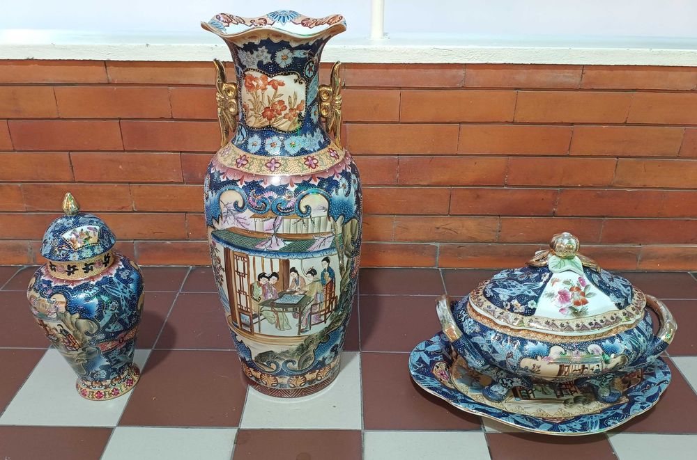 Pote Jarrão Terrina com Travessa Chineses