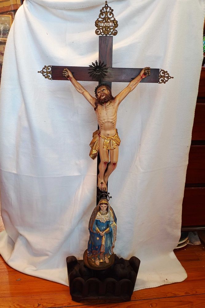 Crucifixo Pau Santo Grande Dimensão Séc XIX