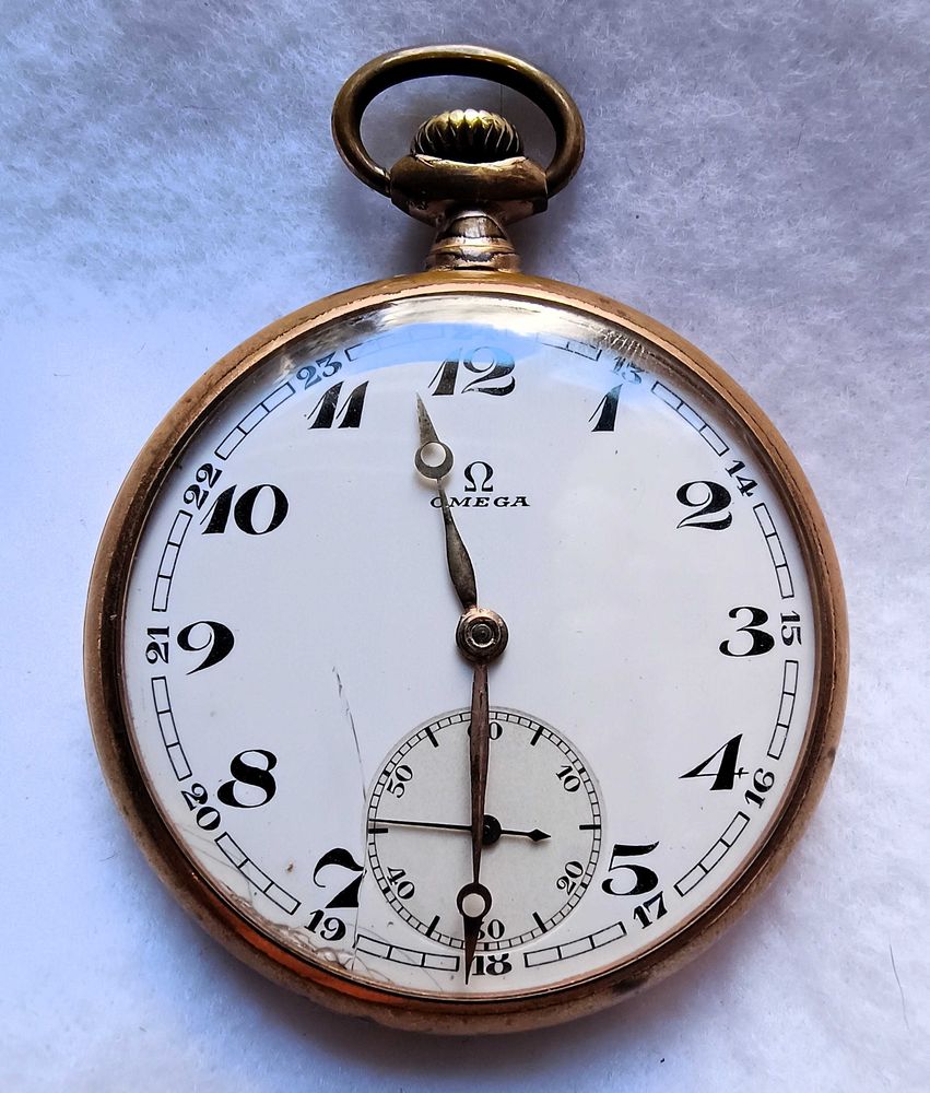 Relógio Bolso Omega Folheado Ouro 1934
