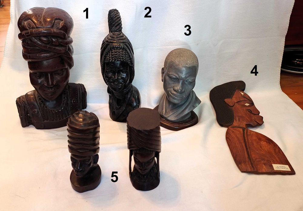 Lote Peças Bustos Arte Africana