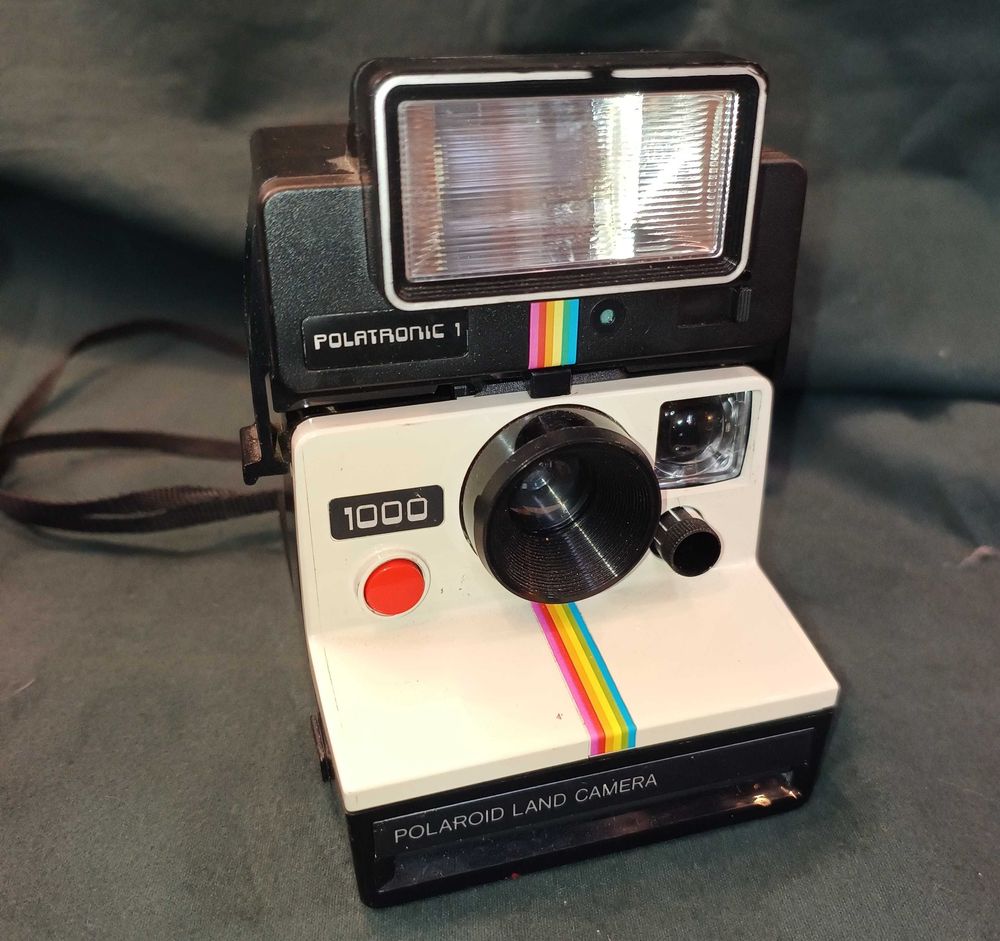Câmara Instantânea Vintage Polaroid 1000 Land Camera + Flash Polatronic 1