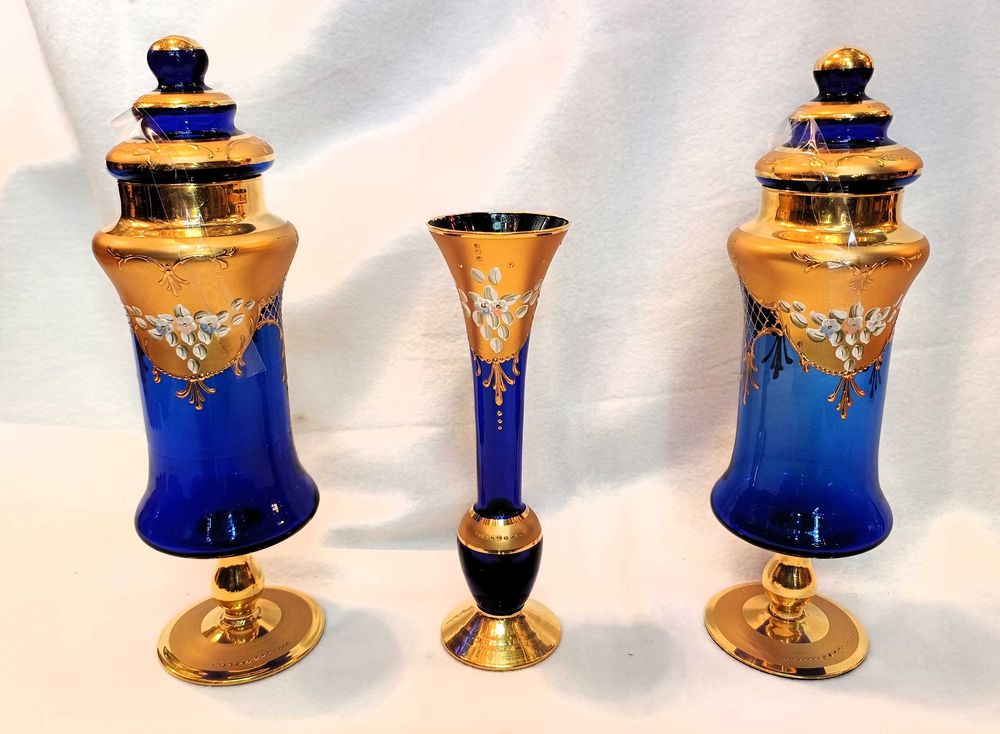 Conjunto de Jarras e Potiches em Vidro Murano / Veneziano